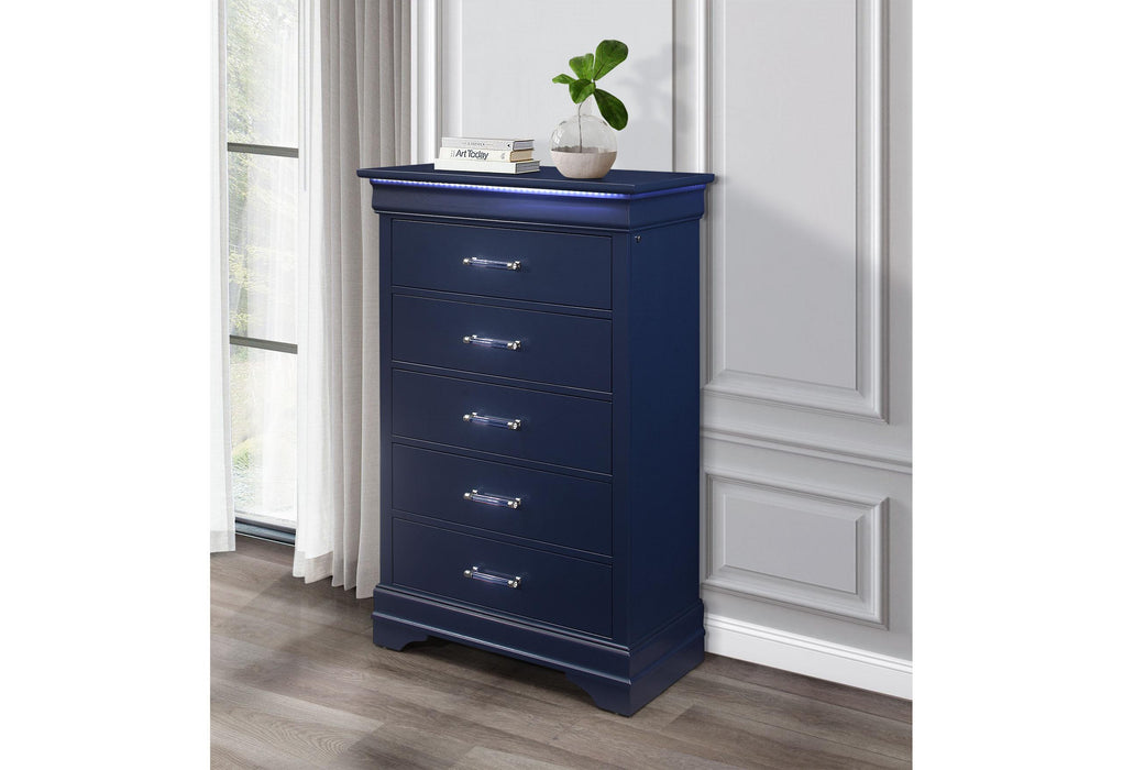 CHARLIE BLUE CHEST WITH LED - De Avenue Furniture