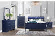 CHARLIE BLUE QUEEN BED WITH LED, DRESSER, MIRROR, NIGHTSTAND - De Avenue Furniture