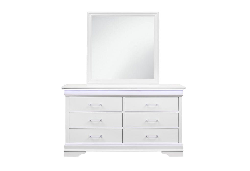 CHARLIE WHITE DRESSER WITH LED - De Avenue Furniture