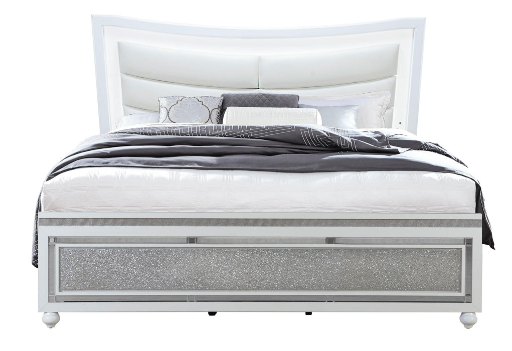 COLLETE WHITE KING BED - De Avenue Furniture