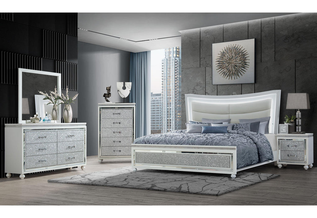 COLLETE WHITE QUEEN BED GROUP - De Avenue Furniture
