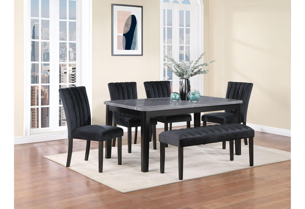D8685DT+(4) D8685DC-BLK+D8685BN-BLK - De Avenue Furniture