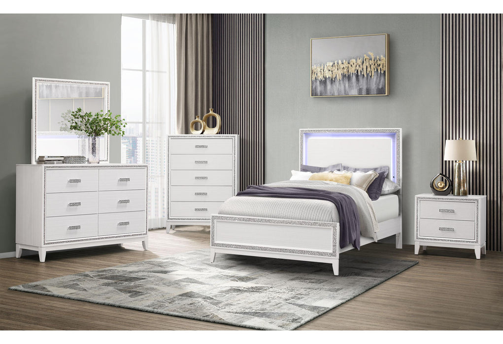 LILY WHITE FULL BED GROUP - De Avenue Furniture