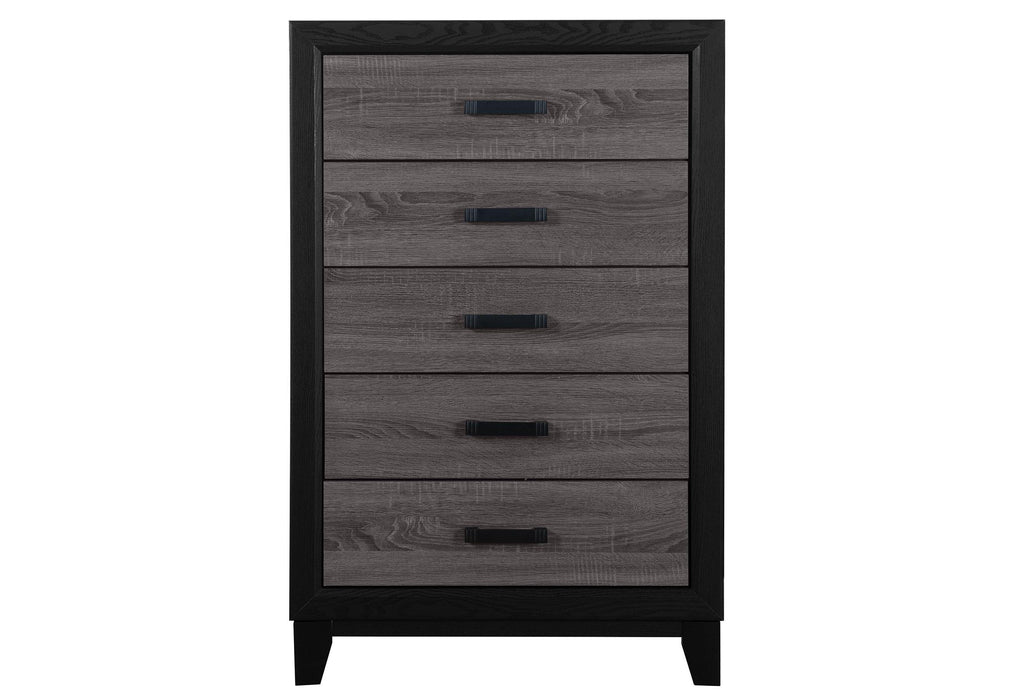 LISBON GREY AND BLACK CHEST - De Avenue Furniture