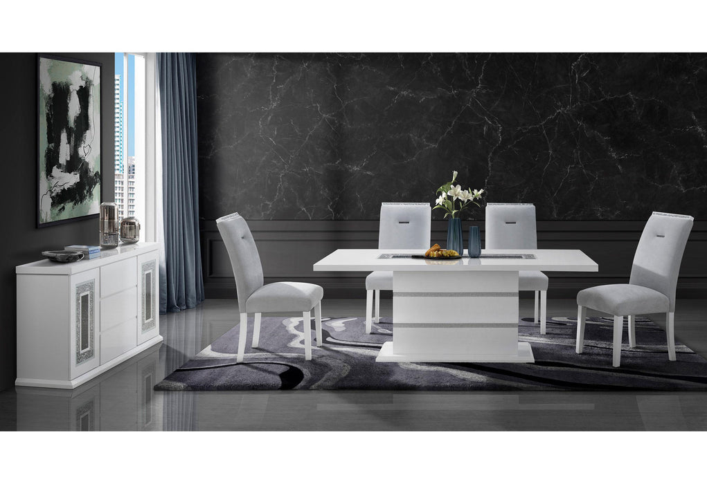 MONACO WHITE DINING TABLE + MONACO DINING CHAIR - De Avenue Furniture