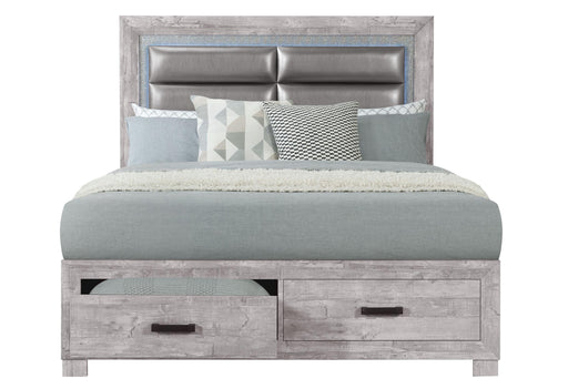 NOLAN GREY QUEEN BED - De Avenue Furniture