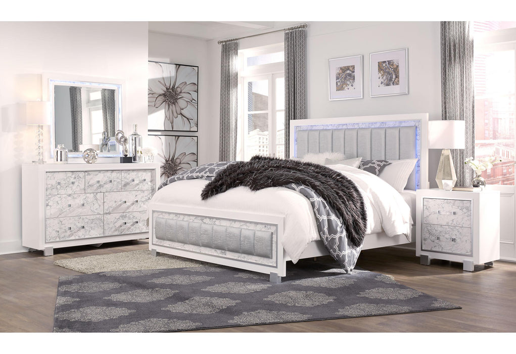 SANTORINI WHITE FULL BED GROUP - De Avenue Furniture