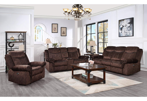 U2200 DOMINO COFFEE POWER RECLINING SOFA/POWER CONSOLE RECLINING LOVESEAT WITH POWER SWITCH - De Avenue Furniture