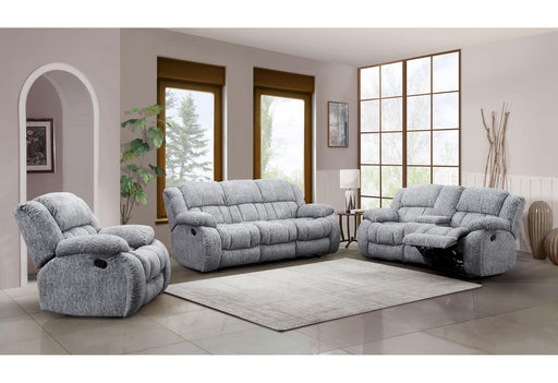U250 GREY RECLINING SOFA/CONSOLE RECLINING LOVESEAT/GLIDER RECLINER - De Avenue Furniture
