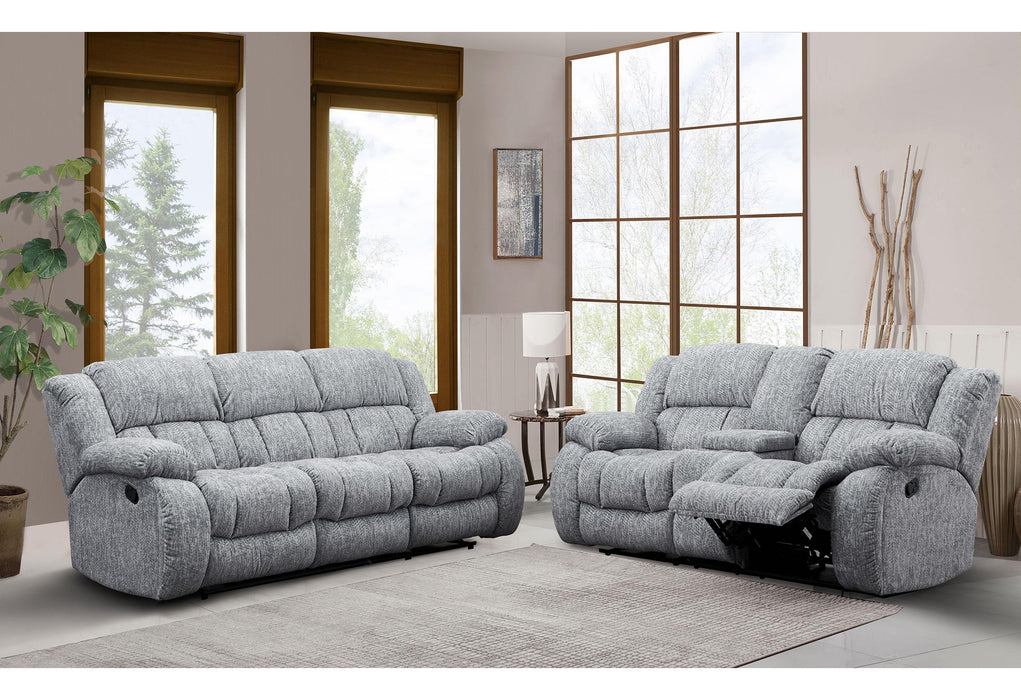 U250 GREY RECLINING SOFA/CONSOLE RECLINING LOVESEAT - De Avenue Furniture