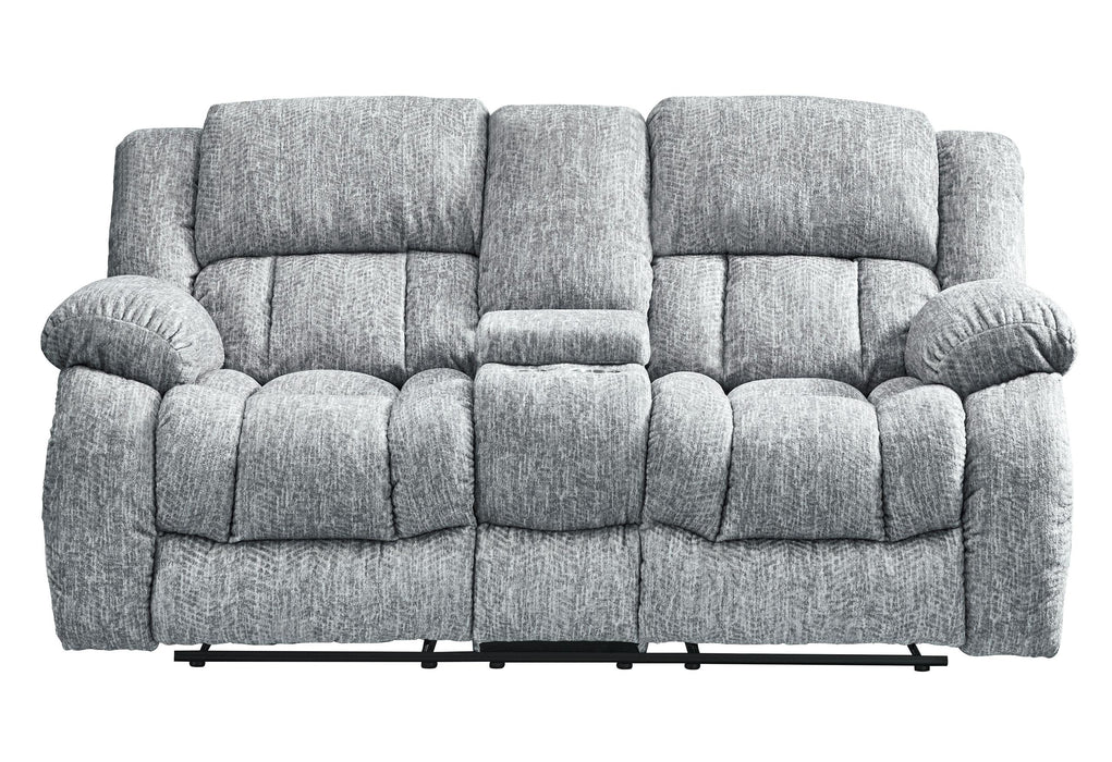 U250 GREY CONSOLE RECLINING LOVESEAT - De Avenue Furniture