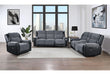 U5914 GREY/BLACK RECLINING SOFA/CONSOLE RECLINING LOVESEAT/RECLINER - De Avenue Furniture