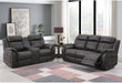 U8517 GREY RECLINING SOFA/CONSOLE RECLINING LOVESEAT - De Avenue Furniture