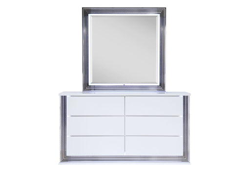 YLIME SMOOTH WHITE DRESSER WITH LED - De Avenue Furniture