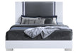 YLIME SMOOTH WHITE KING BED WITH LED FULLY SLATTED - De Avenue Furniture