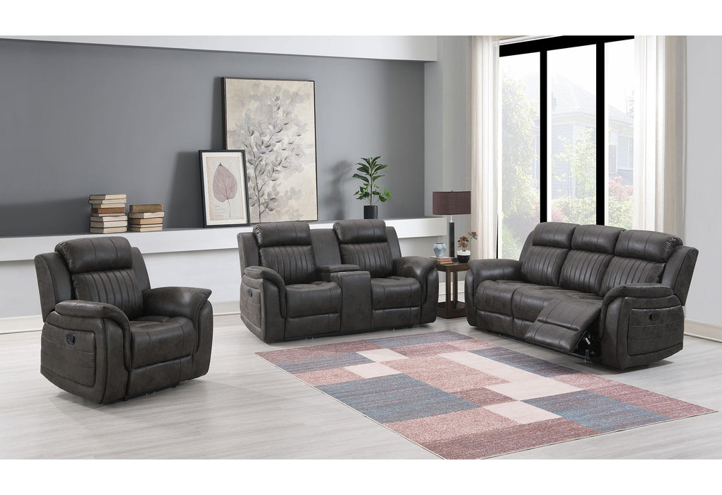 U8517 GREY RECLINING SOFA/RECLINING LOVESEAT/GLIDER RECLINER - De Avenue Furniture
