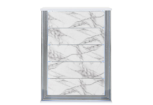YLIME WHITE MARBLE CHEST WITH LED - De Avenue Furniture