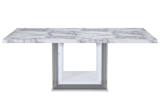YLIME WHITE MARBLE DINING TABLE - De Avenue Furniture