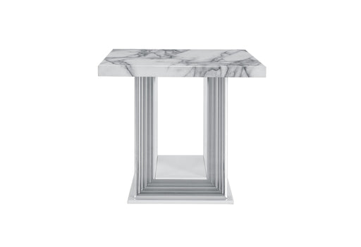 YLIME WHITE MARBLE END TABLE - De Avenue Furniture