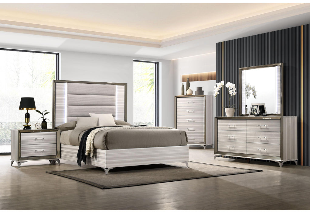 ZAMBRANO WHITE QUEEN BED GROUP - De Avenue Furniture