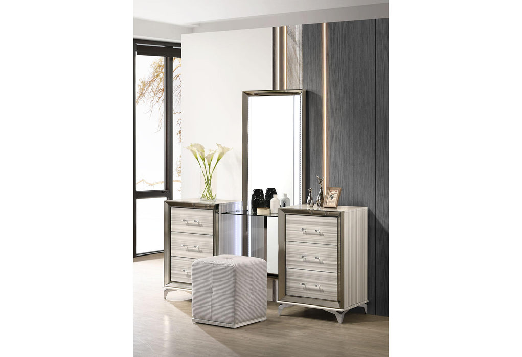 ZAMBRANO WHITE VANITY SET - De Avenue Furniture