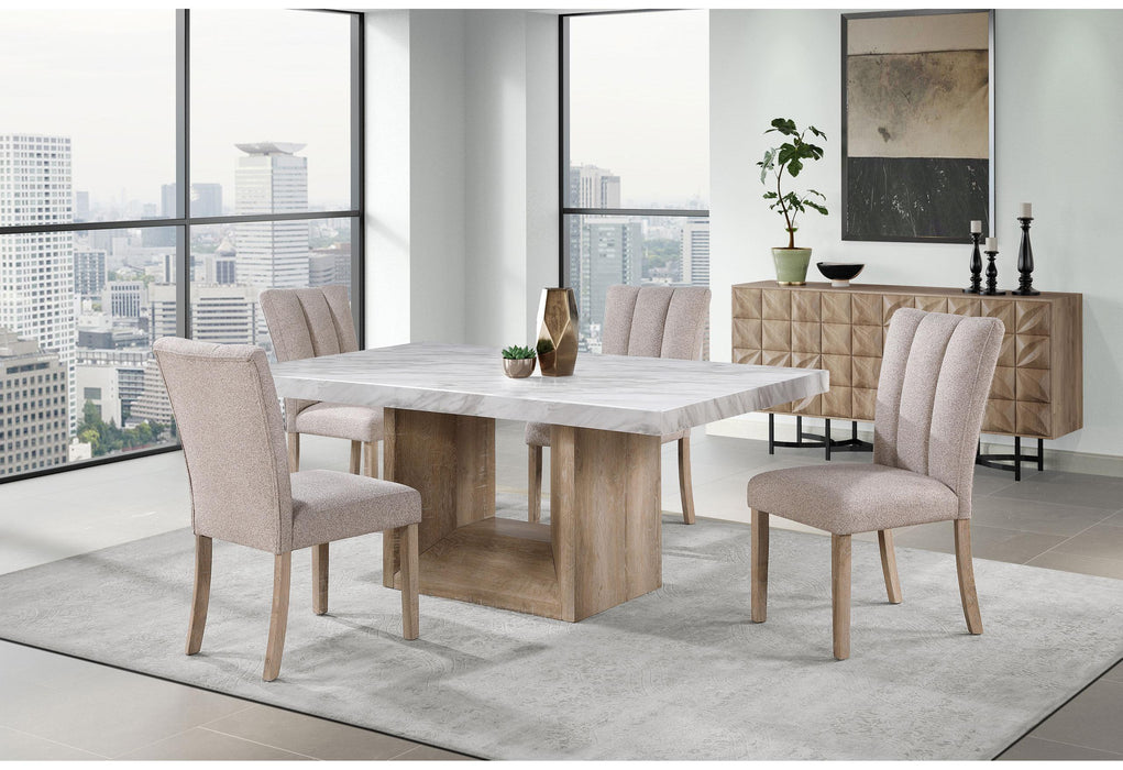 D02 NATURAL DINING TABLE + 4 D8683 DINING CHAIRS - De Avenue Furniture