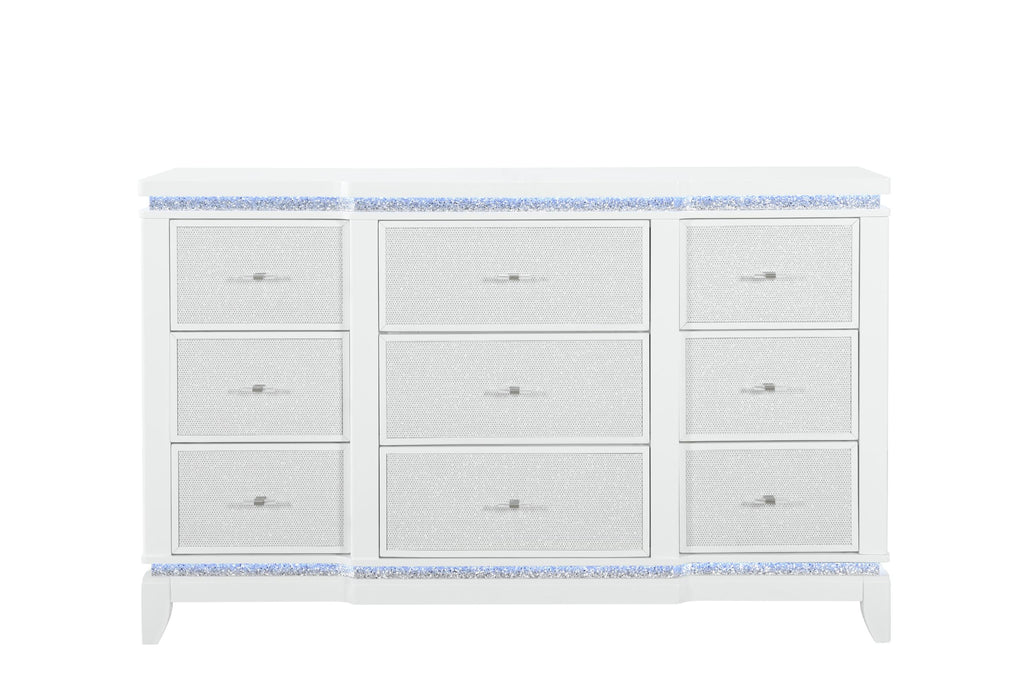 ALINA WHITE DRESSER WITH LED - De Avenue Furniture