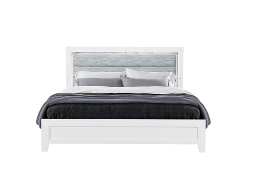 LUCCIA WHITE KING BED WITH LED - De Avenue Furniture