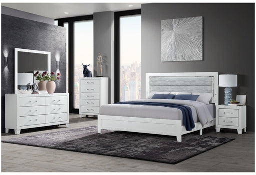 LUCCIA WHITE TWIN BED GROUP WITH LED - De Avenue Furniture