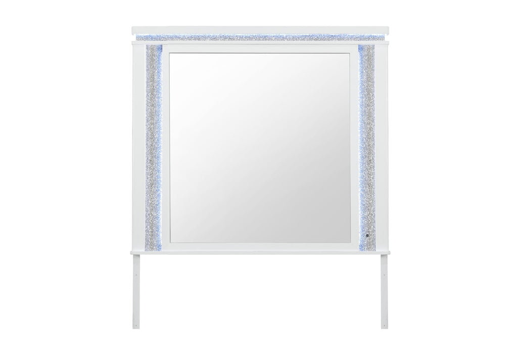 ALINA WHITE MIRROR WITH LED - De Avenue Furniture