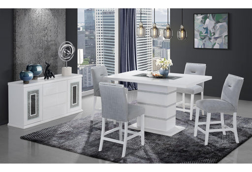 MONACO WHITE RECTANGULAR BAR TABLE - De Avenue Furniture