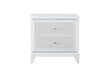ALINA WHITE NIGHTSTAND WITH LED AND USB - De Avenue Furniture