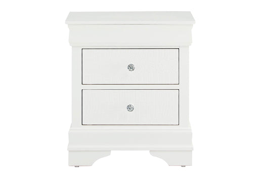 POMPEI METALLIC WHITE NIGHTSTAND - De Avenue Furniture
