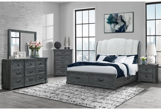 ROWAN GREY STORAGE KING BED GROUP - De Avenue Furniture