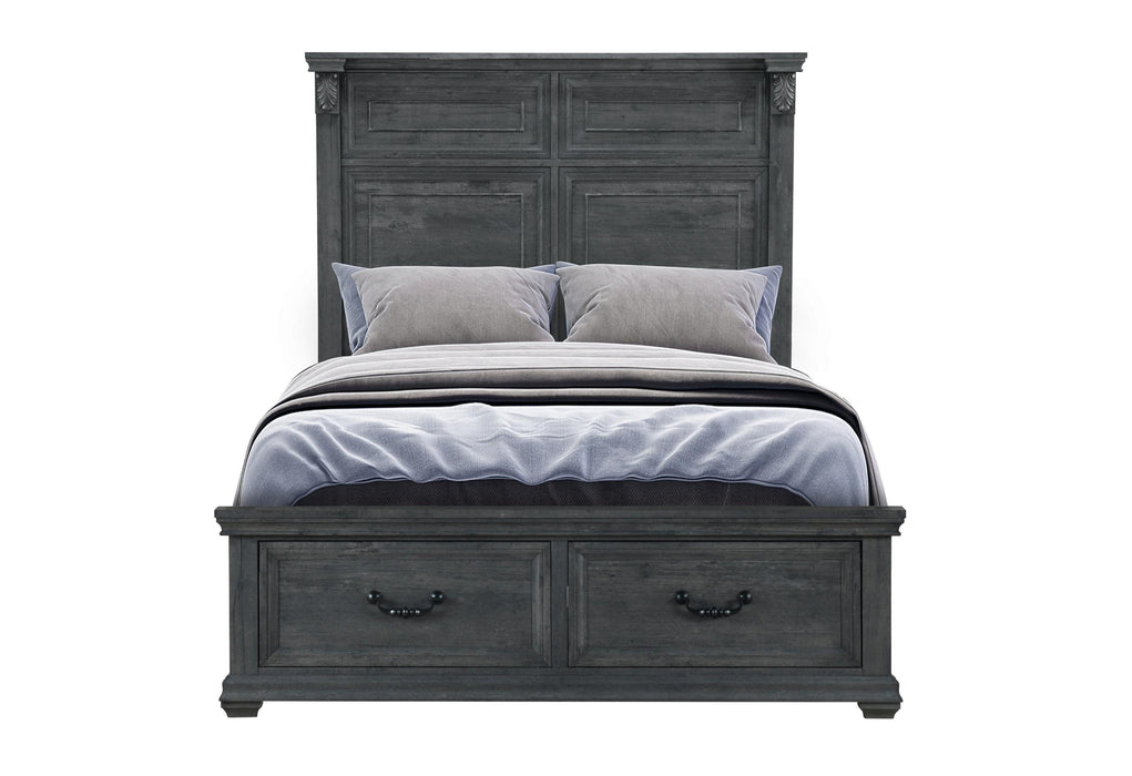 TATUM GREY FULL BED WITH STORAGE - De Avenue Furniture