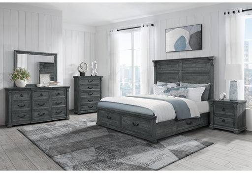 TATUM BROWN KING BED GROUP WITH STORAGE - De Avenue Furniture