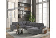 U2660 GREY SECTIONAL W/PULL OUT SOFA BED - De Avenue Furniture