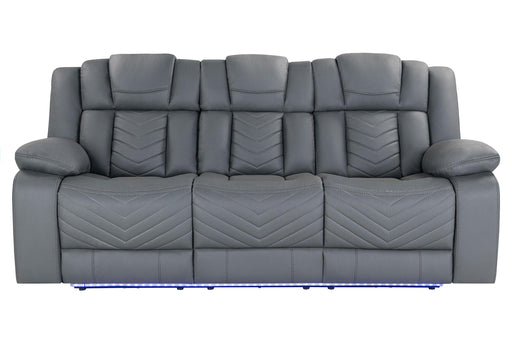 U7068 GREY 10 POWER RECLINING SOFA WITH DDT, WC AND LED - De Avenue Furniture