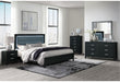 REID BLACK FULL BED, DRESSER, MIRROR AND NIGHTSTAND - De Avenue Furniture