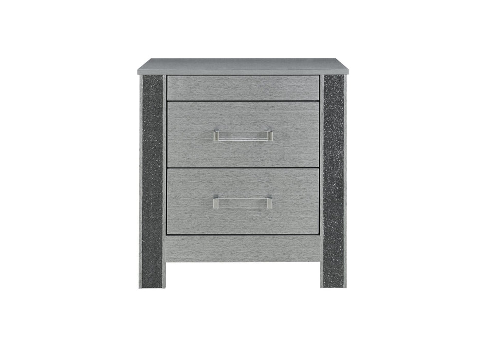 Logan Silver Nightstand - De Avenue Furniture