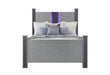 Logan Silver Bed With Led And Speakers - De Avenue Furniture