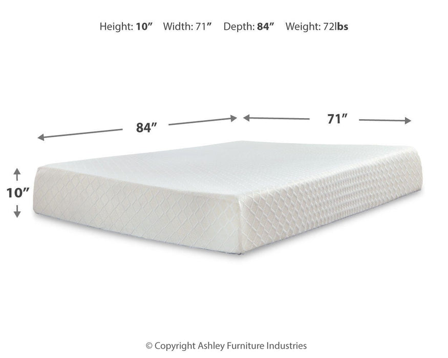 10 Inch Chime Memory Foam Mattress Set - De Avenue Furniture
