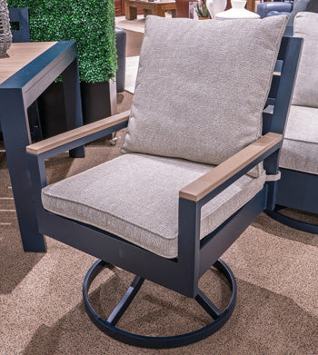 East Beach Outdoor Swivel Chair with Cushion (Set of 2) - De Avenue Furniture