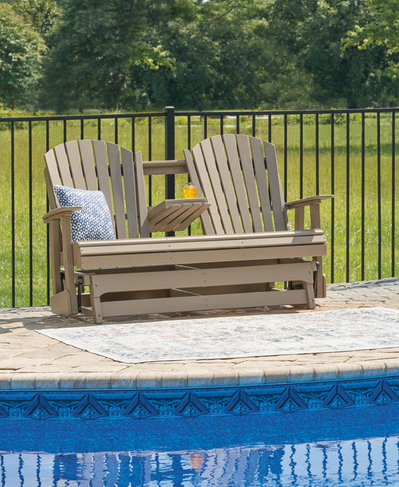 Hyland wave Outdoor Glider Loveseat - De Avenue Furniture