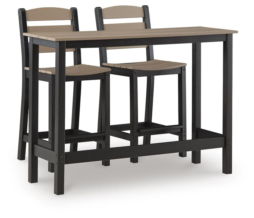 Shoreline Beach Outdoor Counter Table and 2 Barstools - De Avenue Furniture