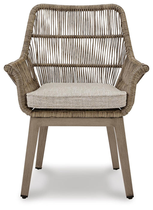 Beach Front Arm Chair with Cushion (Set of 2) - De Avenue Furniture