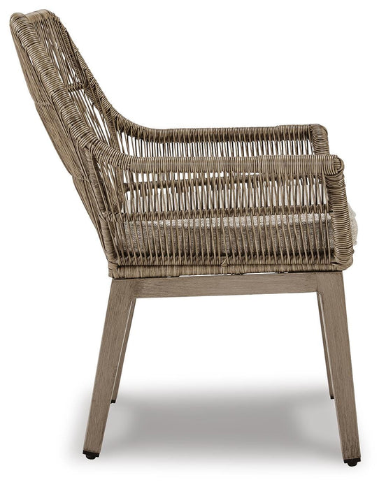 Beach Front Arm Chair with Cushion (Set of 2) - De Avenue Furniture