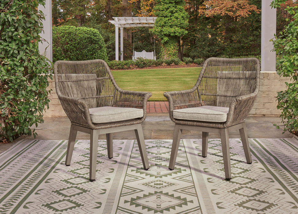 Beach Front Arm Chair with Cushion (Set of 2) - De Avenue Furniture