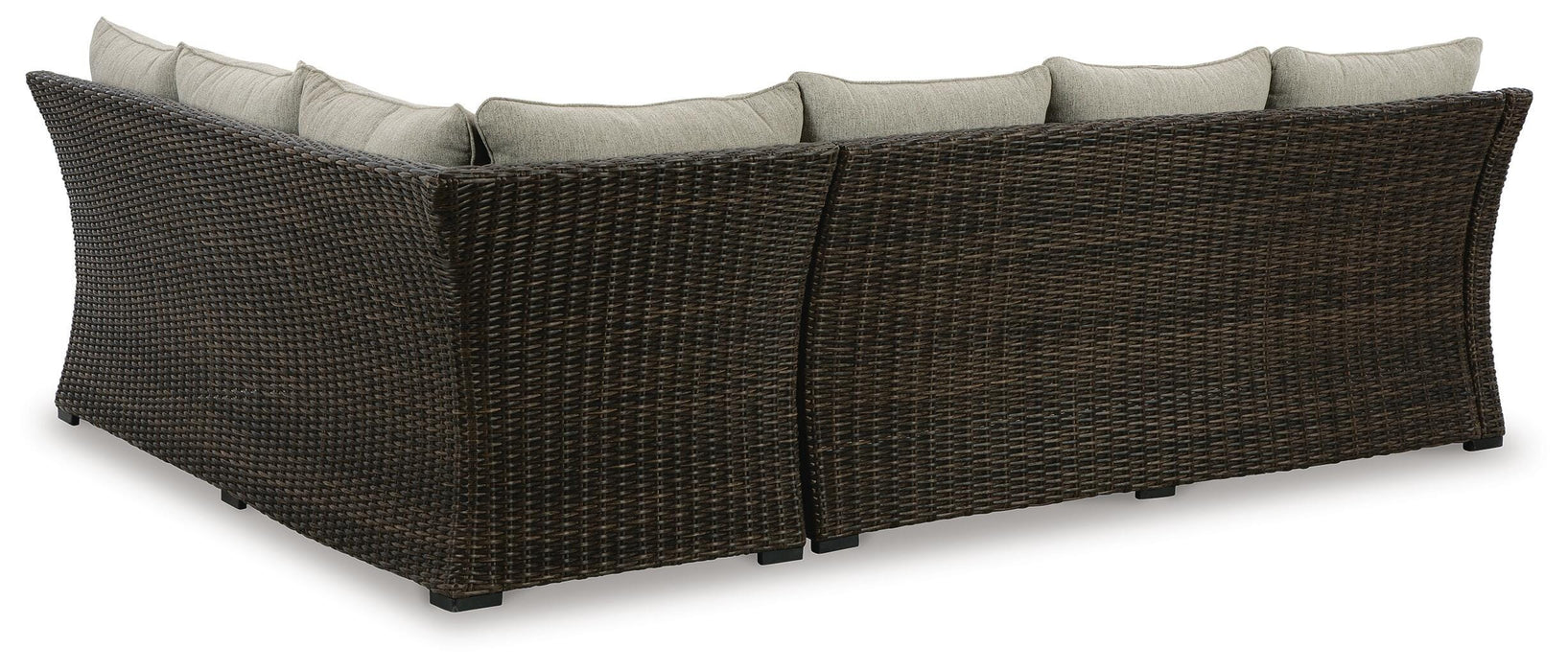 Brook Ranch Outdoor Sofa Sectional/Bench with Cushion (Set of 3) - De Avenue Furniture