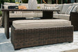 Brook Ranch Outdoor Sofa Sectional/Bench with Cushion (Set of 3) - De Avenue Furniture